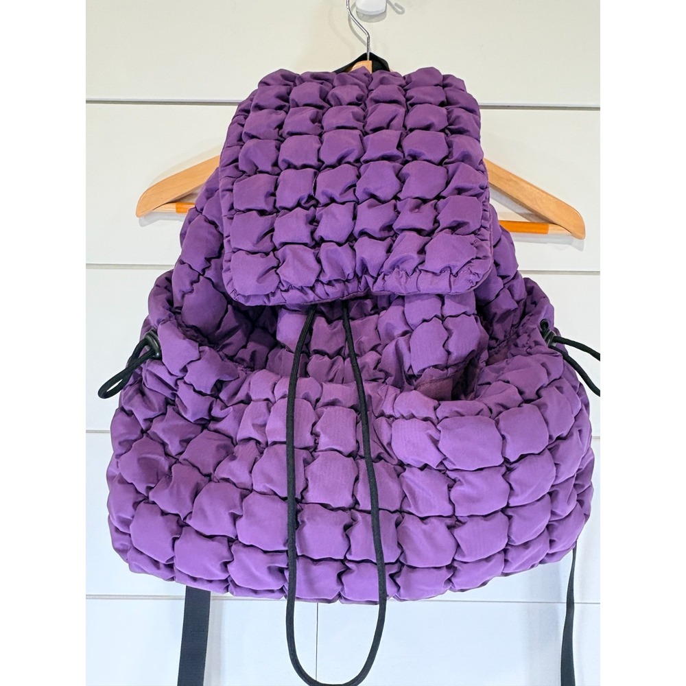 ODODOS Purple Drawstring Quilted Backpack Women Lightweight Puffer Hiker Pack